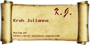 Kroh Julianna névjegykártya